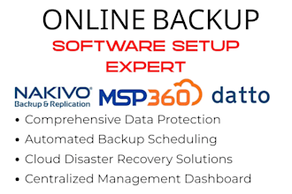 setup online backup software nakivo replication msp360 datto bcdr druva idrive