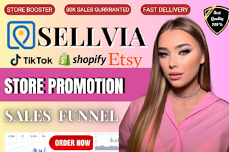 setup high ticket sellvia marketing, shopify marketing, sellvia store promotion