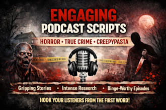 write engaging podcast scripts horror true crime script creepypasta scary story
