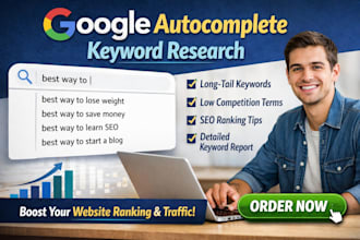 google autocomplete bing keyword research autosuggestion, website ranking page