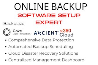 setup online backup software cove data protection axcient x360cloud datto bcdr