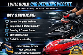 design auto detailing website car wash car wax auto sales car detailing website