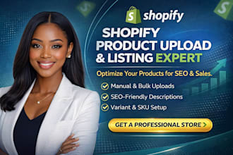 do shopify product upload product listing, product data entry