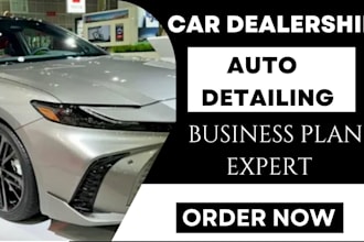 write a car dealership auto detailing business plan with profit forecast