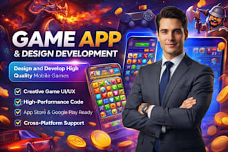 build 2d 3d mobile game app, unity game design, vr game roblox or game developer