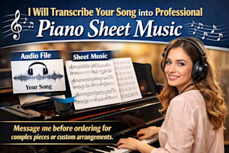 transcribe your song into professional piano sheet music