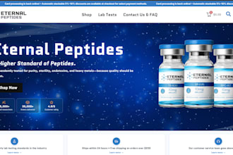 build research peptide peptide website website with payment integration