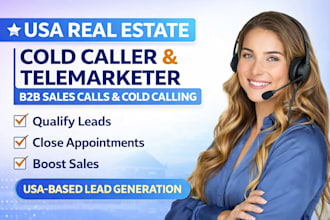 usa real estate cold caller, telemarketer, b2b sales call, cold calling sales