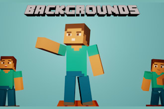 create a professional minecraft skin render with transparent
