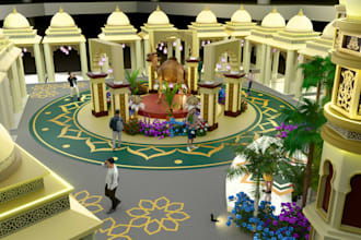 do 3d rendering of your mall decorations