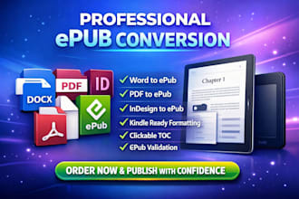 convert your word, indesign and PDF files into professional epub ebooks