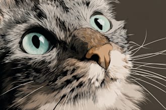 draw a awesome pop art dog cat pet potrait art