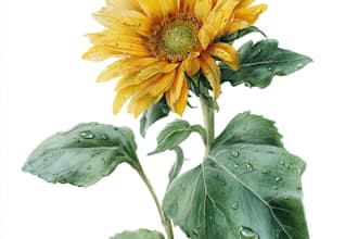 do a botanical watercolor illustration, floral drawing