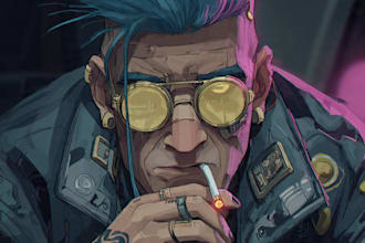 design anime character , cyberpunk character