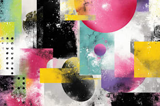 create modern abstract art digital painting