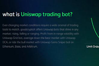 develop uniswap trading bot, coinbase trading bot, pancakeswap bot, kucoin bot