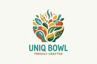 design a unique and modern bowl logo for your brand