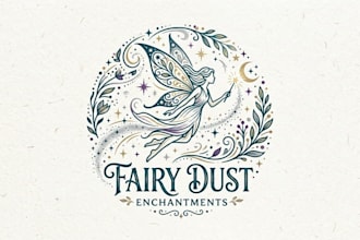 design a beautiful and enchanting fairy logo for your brand
