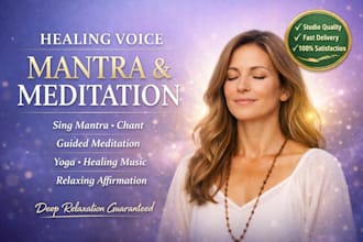 sing mantra, chant, guided meditation, yoga, healing music, relaxing affirmation