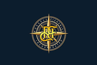 create high quality and beautiful compass logo design