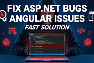 fix or develop angular, asp net mvc, asp net core web application