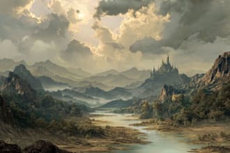 create digital art and background illustration for you