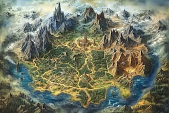 do fantasy map illustration for map