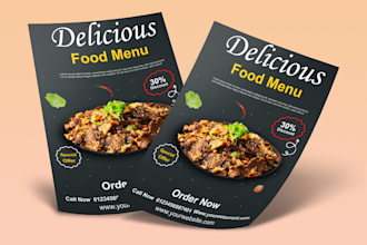 modern restaurant food menu and flyer for cafe or fast food