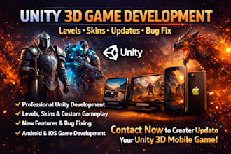 create or update unity game levels skins and features
