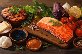 draw premium food illustration for your need