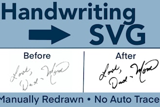convert handwriting or signatures to clean vector svg manually