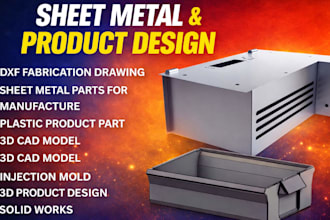 design 3d sheet metal parts, pcb enclosures with dxf files for cnc laser cutting