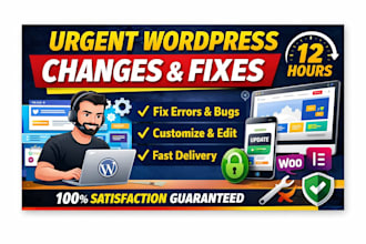 make urgent wordpress changes, edits and fixes in 12 hours