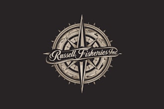 create graceful and fantastic compass logo design