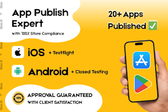 publish app on play store and app store with aso ready submission