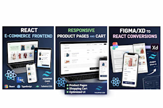 build modern react ecommerce frontend using tailwind css