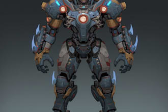 draw cool robot or cyborg character