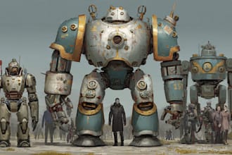 design sci fi mecha and robot concept art