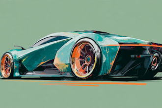 design custom automotive illustration
