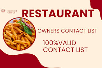 provide accurate restaurant data entry , management services
