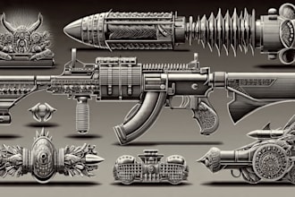 design unique weapons illustrations