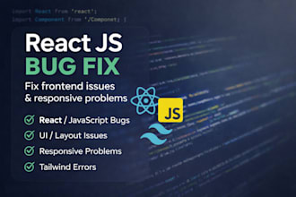 fix react js bugs, frontend issues, and responsive problems