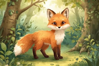make cute forest animal illustration