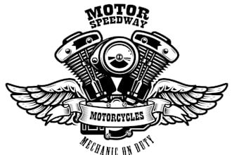 design automotive, racing car, motor club logo with 3d style