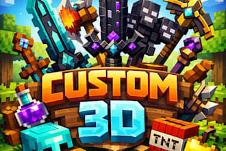 create custom minecraft 3d weapons and items