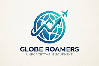 design a unique and eye catching travel logo for your brand