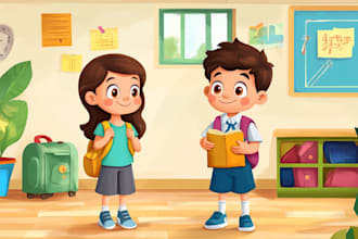 do children story book illustration and children book
