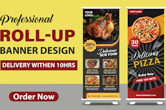 design professional roll up banner, pull up and stand banner