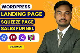 build wordpress elementor landing page, squeeze page, sales funnel, homepage