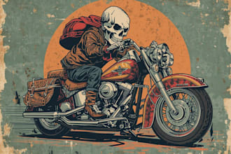 draw awesome skull or skeleton illustration for you